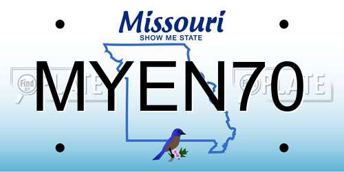MYEN70 Missouri License Plate