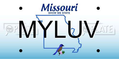 MYLUV Missouri License Plate
