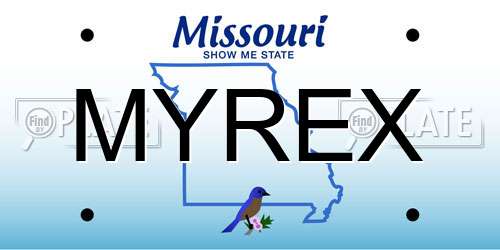 MYREX Missouri License Plate