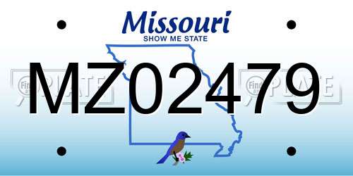 MZ02479 Missouri License Plate