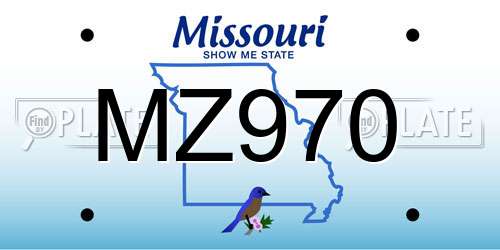MZ970 Missouri License Plate