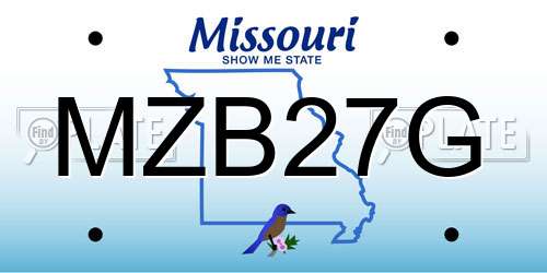 MZB27G Missouri License Plate