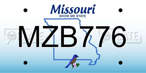 MZB776 Missouri License Plate