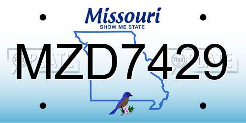 MZD7429 Missouri License Plate
