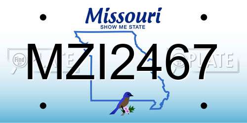 MZI2467 Missouri License Plate