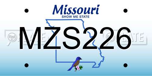 MZS226 Missouri License Plate