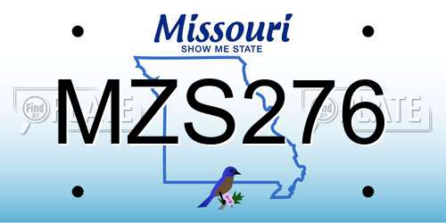 MZS276 Missouri License Plate