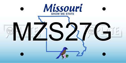 MZS27G Missouri License Plate