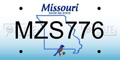 MZS776 Missouri License Plate