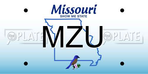 MZU Missouri License Plate