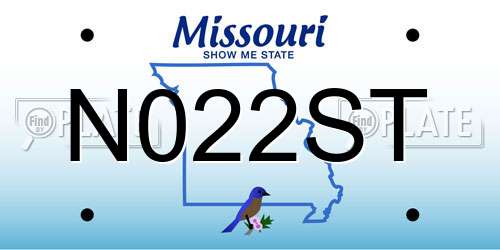 N022ST Missouri License Plate