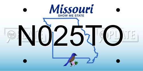 N025TO Missouri License Plate