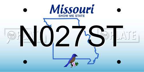N027ST Missouri License Plate