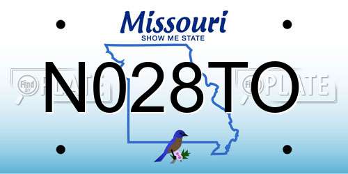 N028TO Missouri License Plate