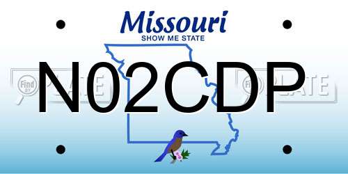 N02CDP Missouri License Plate