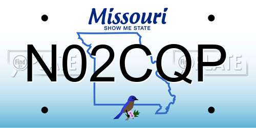 N02CQP Missouri License Plate