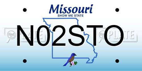 N02STO Missouri License Plate