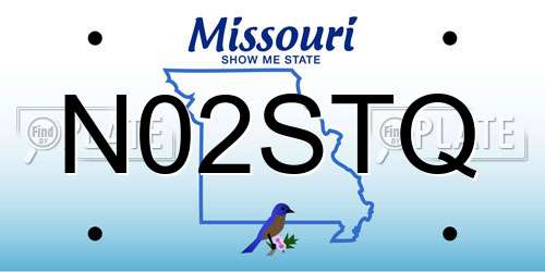 N02STQ Missouri License Plate