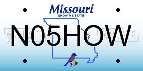 N05HOW Missouri License Plate