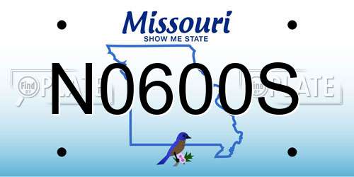 N0600S Missouri License Plate