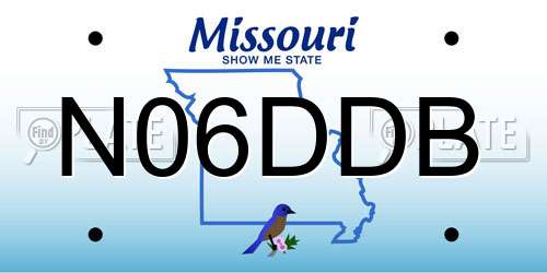 N06DDB Missouri License Plate