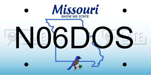 N06DOS Missouri License Plate