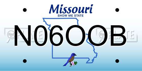 N06OOB Missouri License Plate