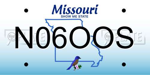 N06OOS Missouri License Plate