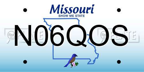 N06QOS Missouri License Plate