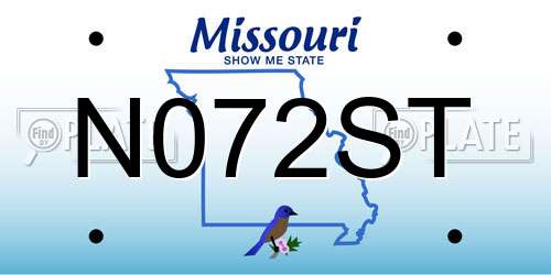 N072ST Missouri License Plate