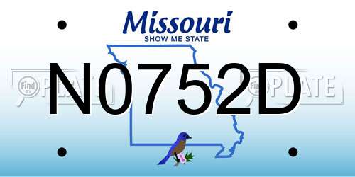 N0752D Missouri License Plate