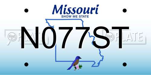 N077ST Missouri License Plate