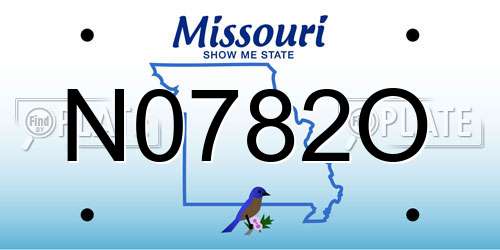 N0782O Missouri License Plate