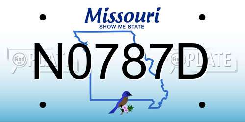 N0787D Missouri License Plate