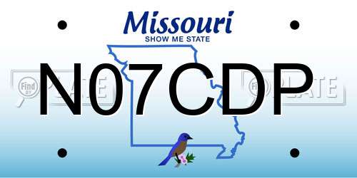 N07CDP Missouri License Plate