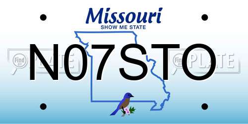 N07STO Missouri License Plate
