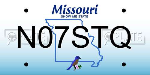 N07STQ Missouri License Plate