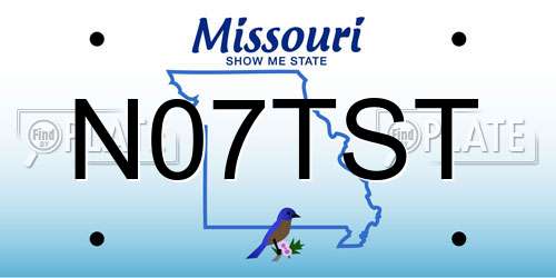 N07TST Missouri License Plate