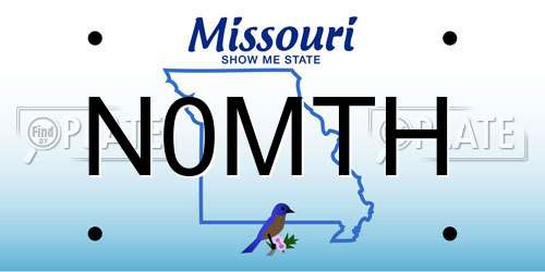 N0MTH Missouri License Plate