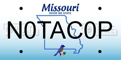 N0TAC0P Missouri License Plate