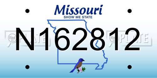 N162812 Missouri License Plate