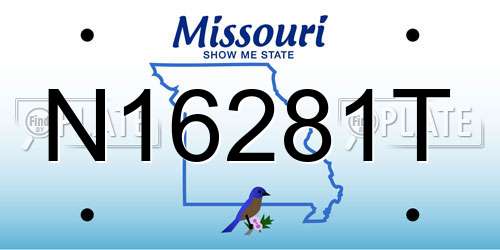 N16281T Missouri License Plate