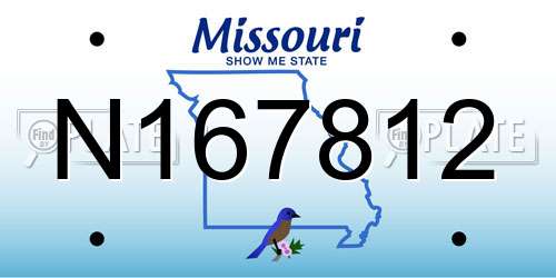 N167812 Missouri License Plate
