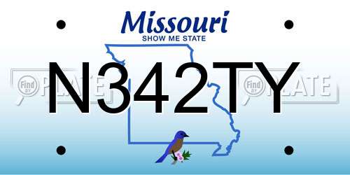 N342TY Missouri License Plate