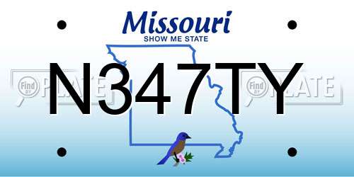 N347TY Missouri License Plate