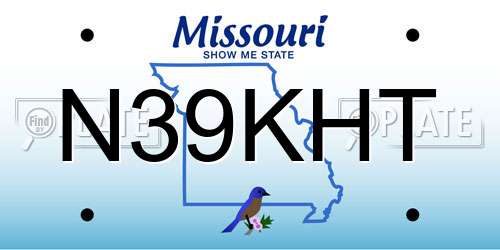 N39KHT Missouri License Plate