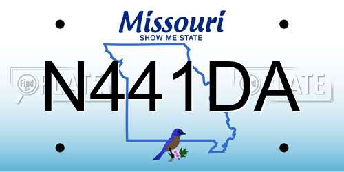 N441DA Missouri License Plate