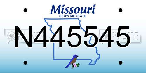 N445545 Missouri License Plate