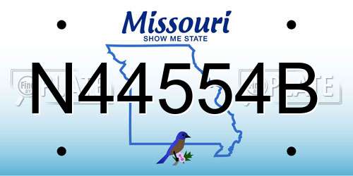 N44554B Missouri License Plate