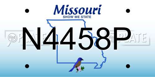 N4458P Missouri License Plate